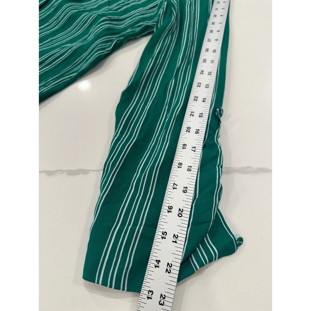 NWT Anthropologie Maeve Martina Belted Shirt Dress Sz 10 Green Striped Coastal - Picture 12 of 16